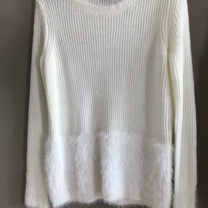 Boutique Sweater with Faux Fur Accents